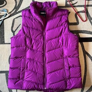 Purple Lands End Puffer Vest